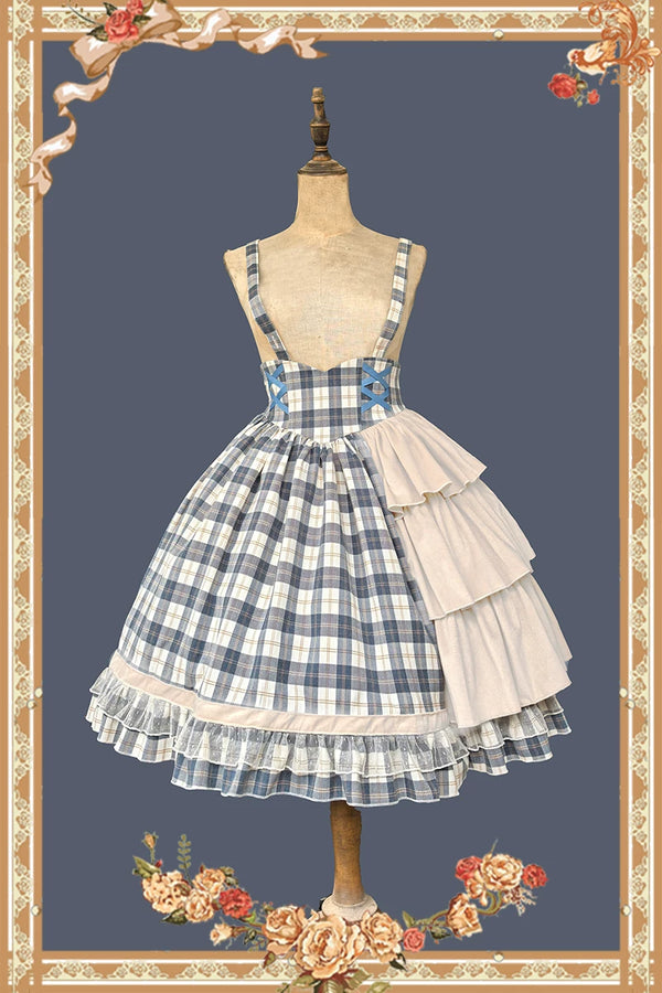 Infanta - Dawn Melody - Plaid Suspender Skirt & Cape