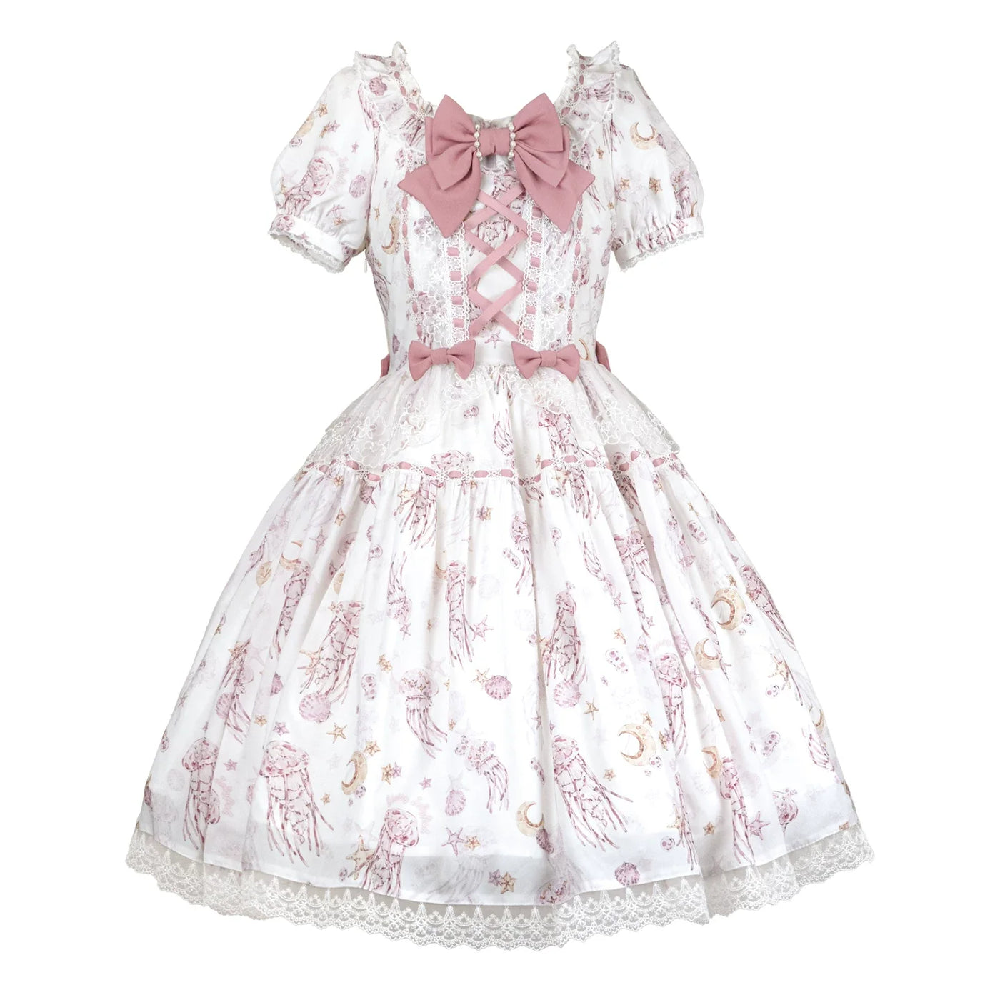 Chaton Jardin - Starry Jellyfish - Classic Lolita JSK or OP dress with star, moon and jellyfish print