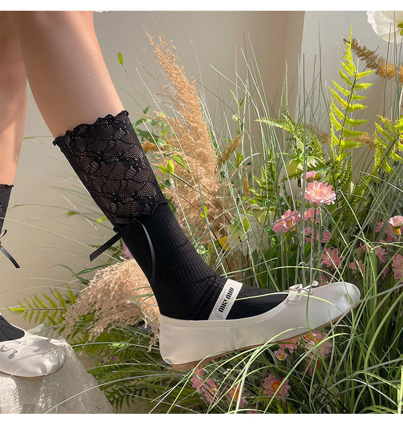 WAGUIR - Sweet Lolita Accessory Patchwork - Lace Pile Socks Socks