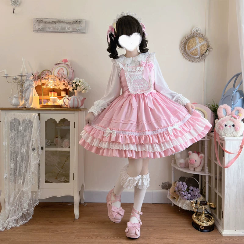 Lady Han Bear Sweetheart JSK dress by Lolita Fetch, featuring a cute bear print and sweet, feminine design.