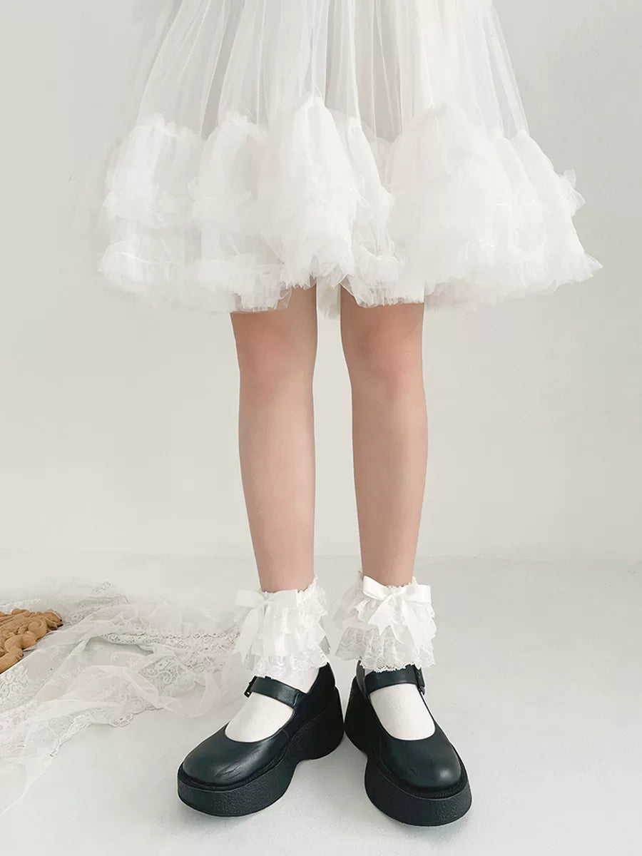 Sock Noble - Bow Lace - Short Socks with Lace Cuffs