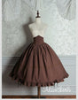 Brown High-Waist Overskirt + Back Bow / XS