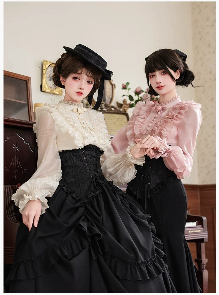 With PUJI - Miss Laura - Versatile Classic Lolita Blouse, Lattern Sleeves