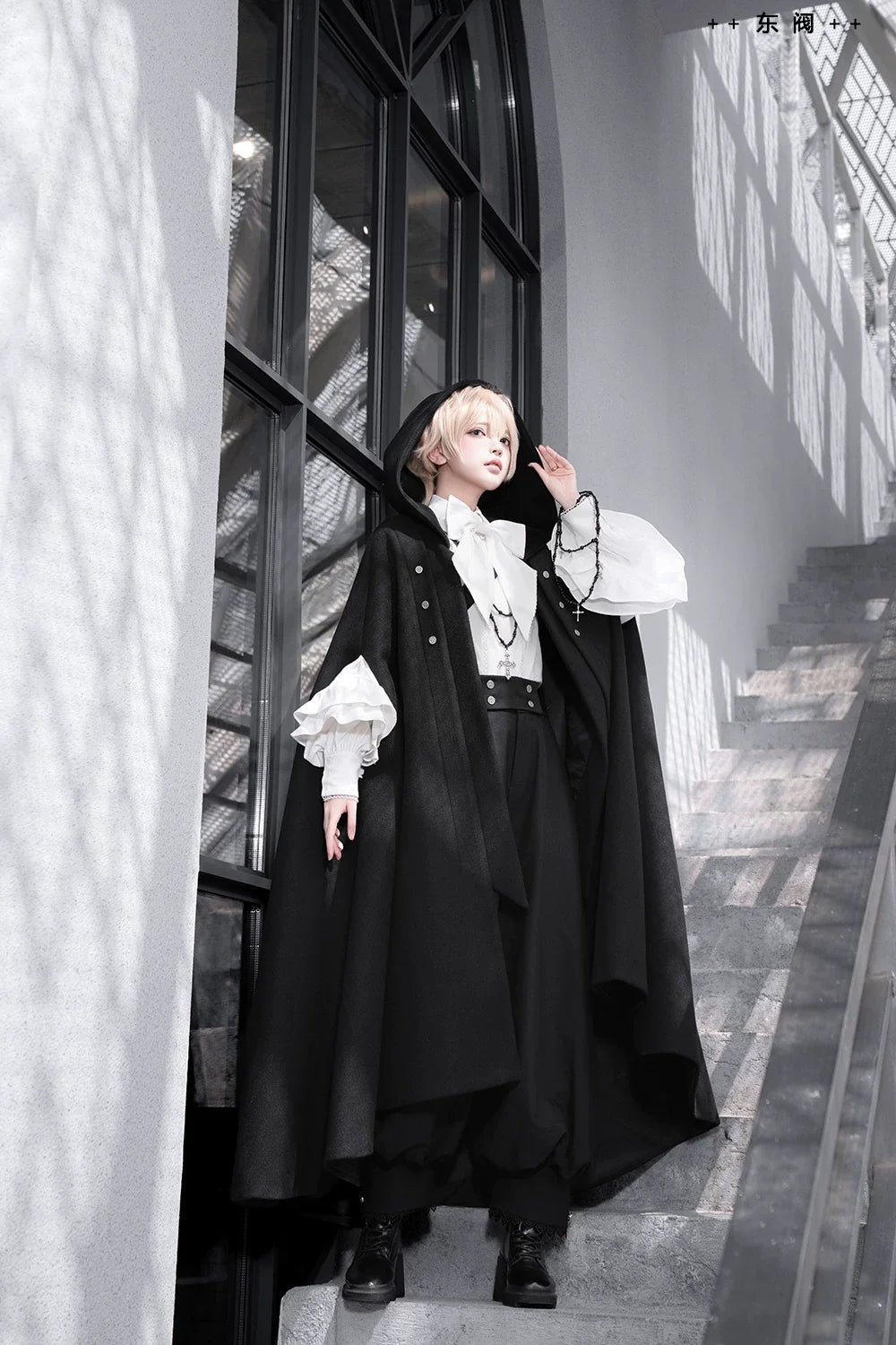 Princess Chronicles - Codename 003 - Ouji Lolita Shirt and Pants Set, Hooded Cape