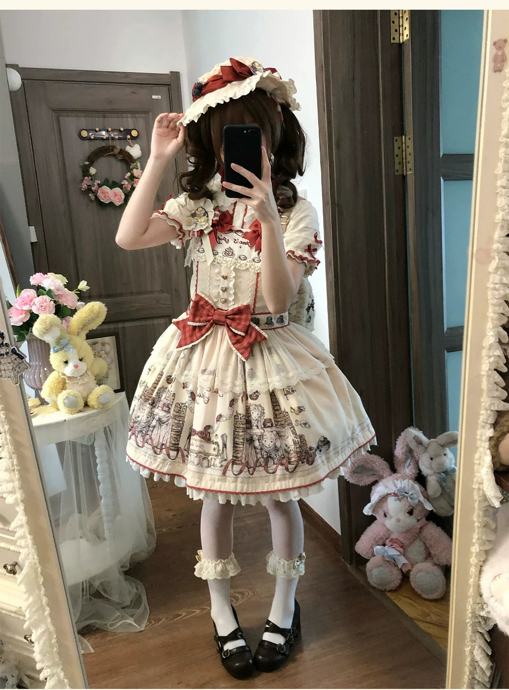DayRabbit - Muffin Postman - Blue or Beige OP and Pinafore Dresses with Detachable Bows