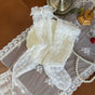 white lace-trimmed short socks