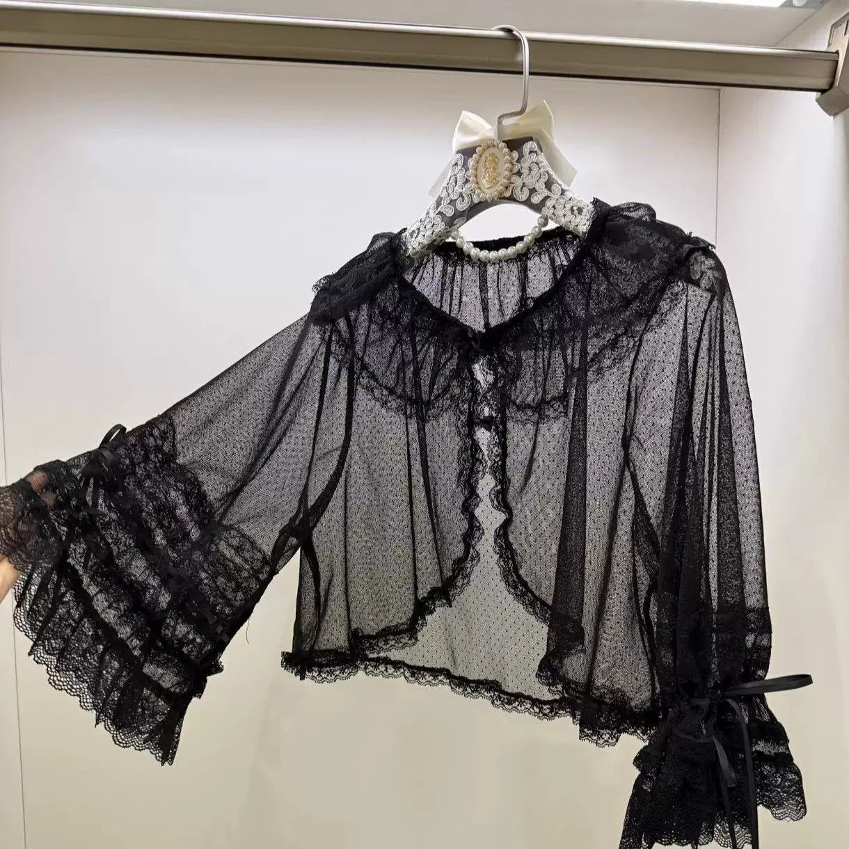 Sweetheart Dream Machine - Summer Two-Way Layering - Lolita Blouse with Lace Ruffles