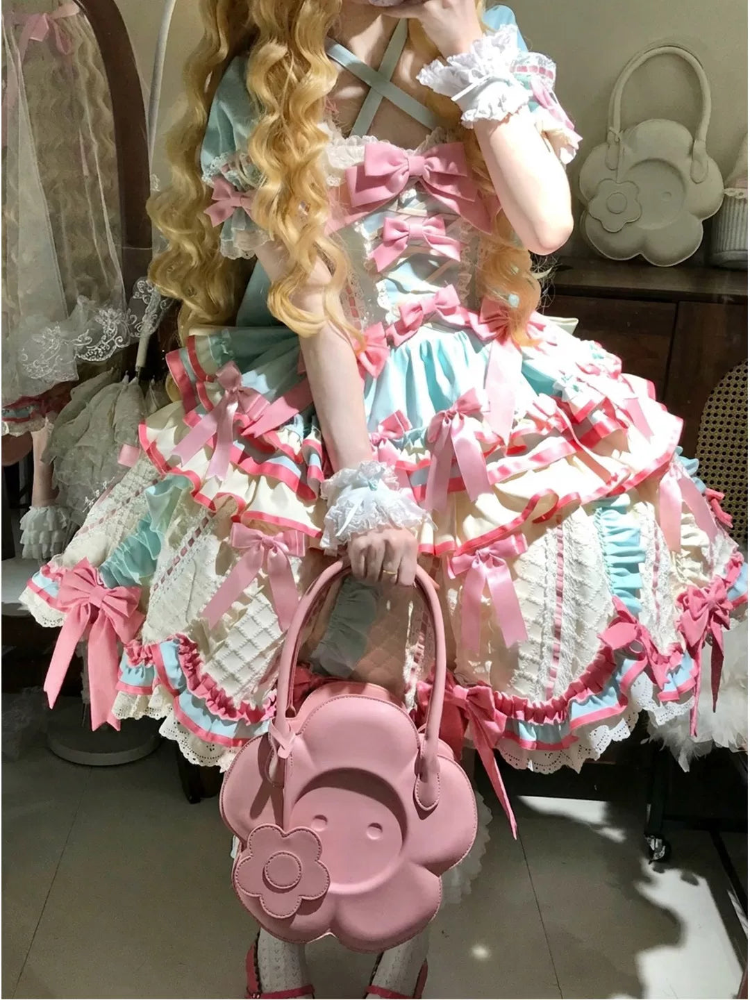 Creamy - Mint Ice Cream - OP Dress Set with Train and Hat