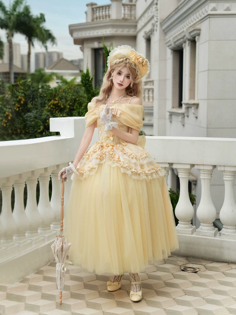With PUJI - Cissy's Pilgrimage - Lolita Outfit Set, Boned Bodice Detail detail view 3