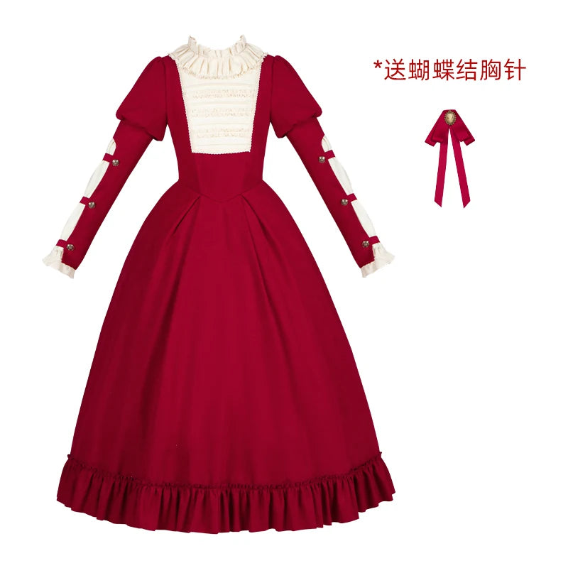 With PUJI - Wish Figure - Lolita OP Dress, Ruffle Trim & Stand Collar detail view 7