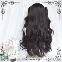 Sinwavy - Doll Girl Long - Natural Black Long Curly Twin-Tail Wig - Natural black (long wig plus twin tails, one set)