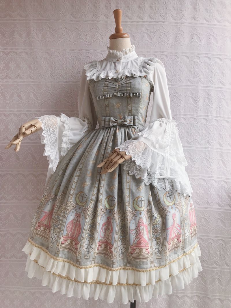 Yilia - Constellation Printing Chiffon - Lolita JSK Dress JSK Dress