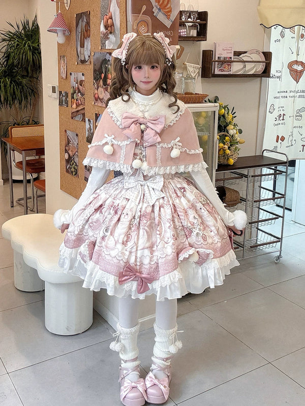 Fan Hua Xin Dessert Kitten Pink Lolita Dress & Cape — additional product view