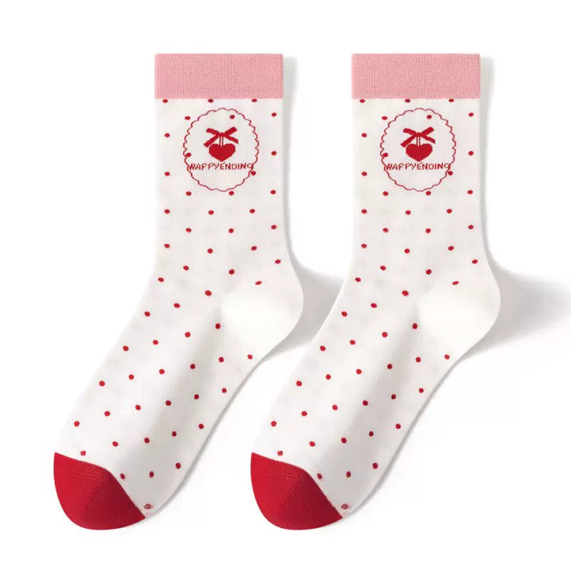 Milky Star Qiaoqiao - Rabbit Cabin - Ruffled Short Socks with a Rabbit Print