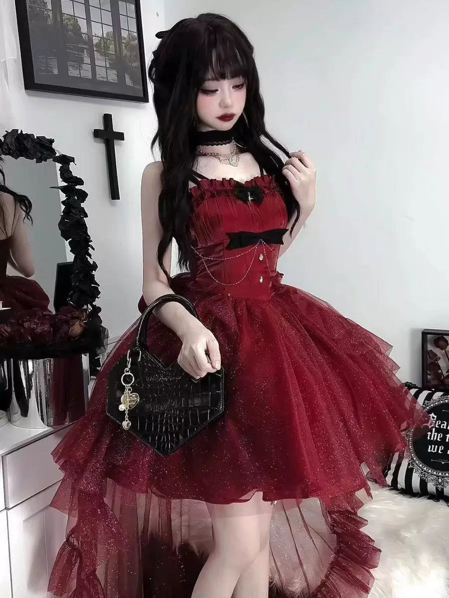 Sweetheart Dream Machine - Polaris - Lolita Dress Set with Glittering Skirt and Tail Train