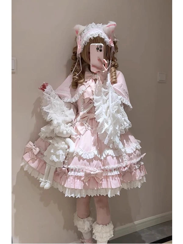 Creamy - Princess Sleeve Lace - Blouse with layered lace ruffles