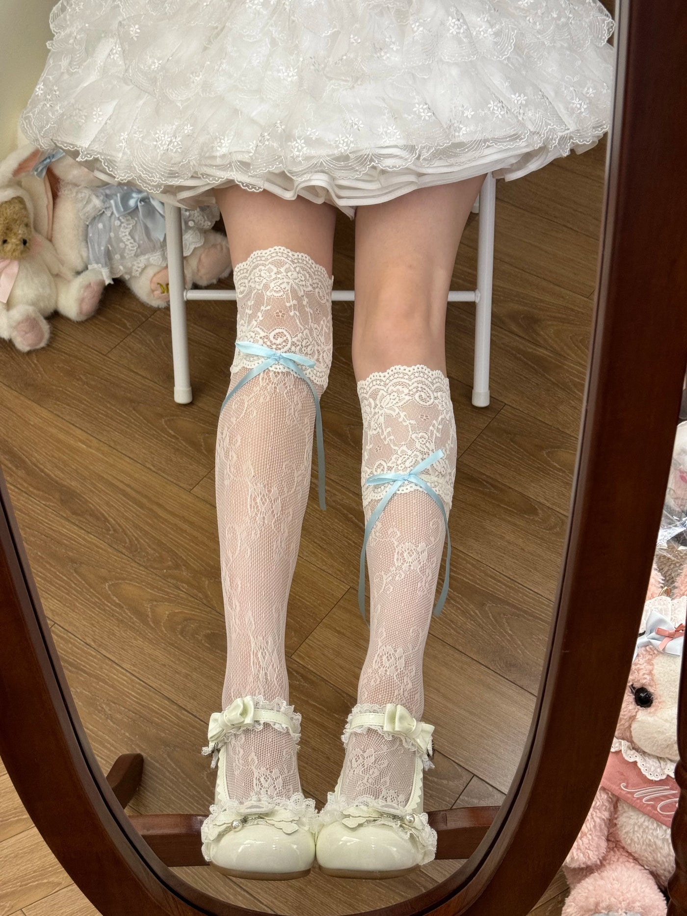 Fantasy Doll - Sweet Lace Bow - Long Socks with Lace Trim and Bow Options