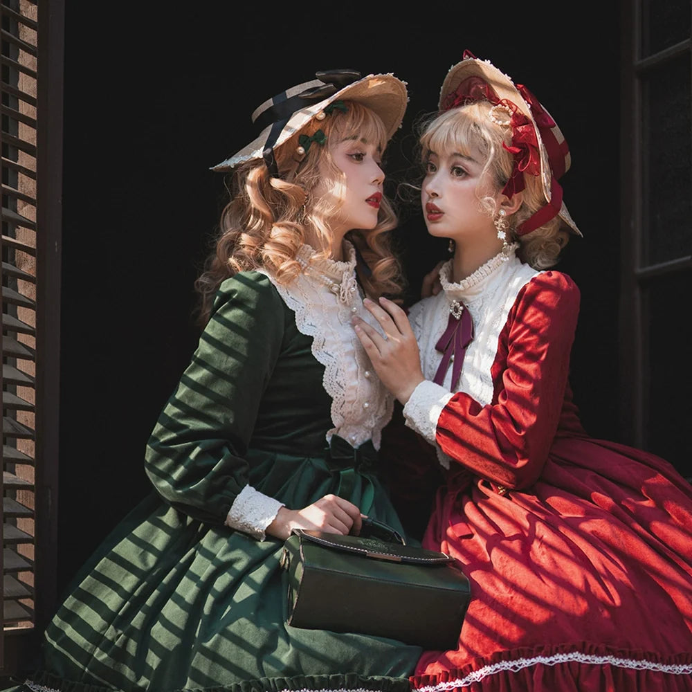Miss Point - Customized Lolita Dress Vintage - Elegant Velvet OP Dress OP Dress