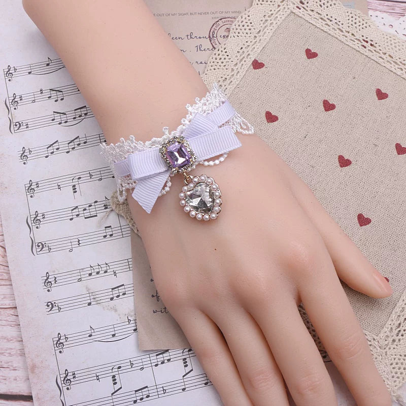 Independent Brand - Heart Pearl Bow - Necklaces, Bracelets and Collars with Heart Charms