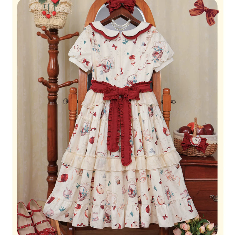Yueele - Apricot Orchard - Plus-Size Sweet Lolita OP Dress - detail view 7
