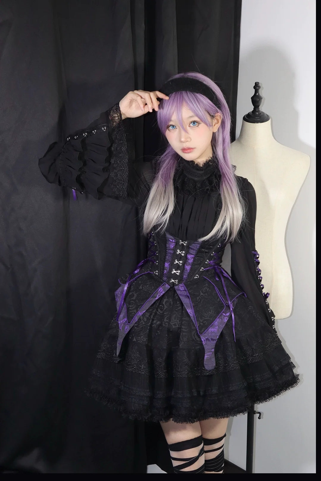 MILU ORIG - Herbarium - Gothic Lolita Skirt Set with Butterfly-Print Vest - product detail 10