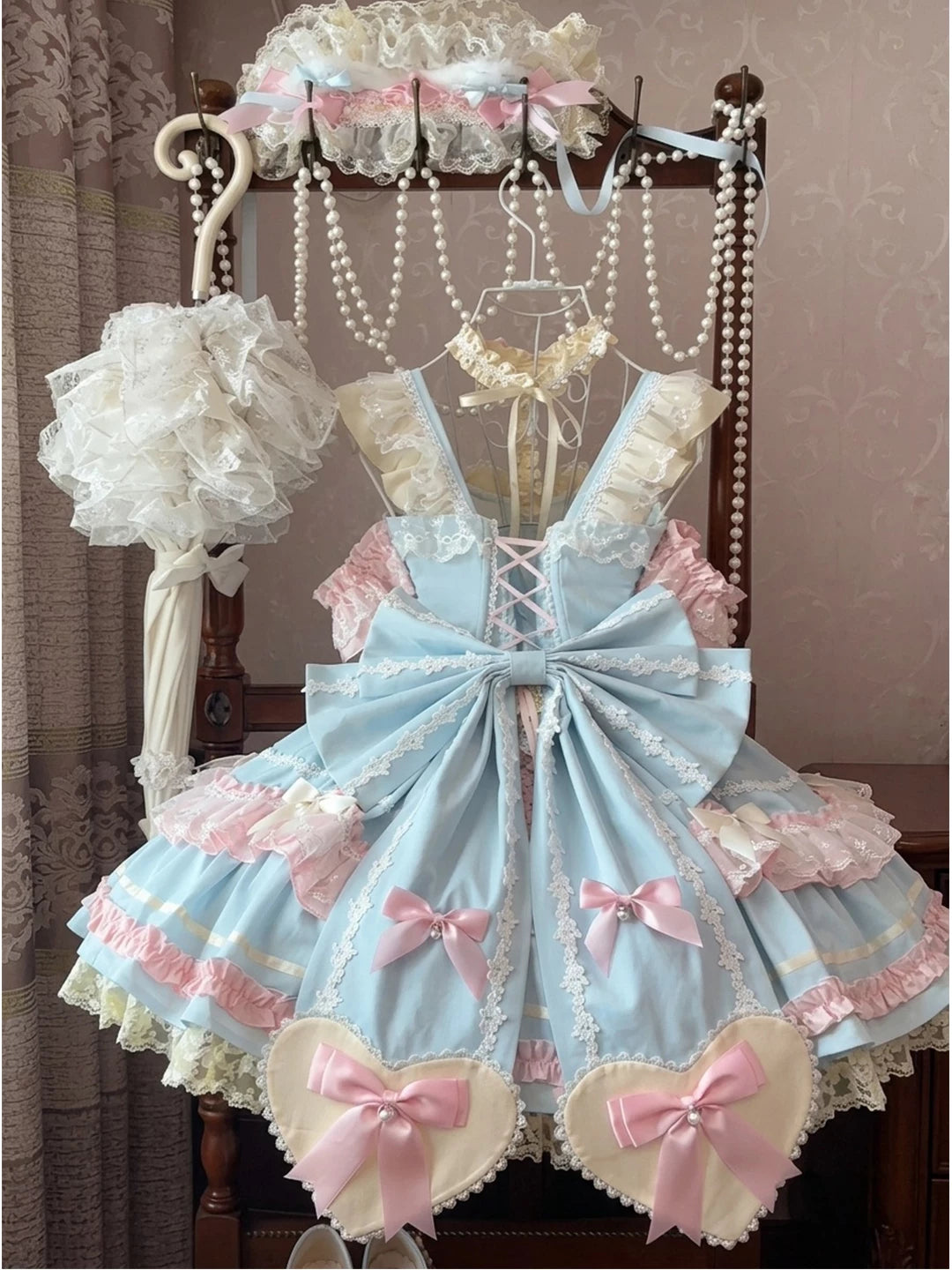 Creamy - Candy Pastel - JSK Dress Full Set with Layered Ruffles