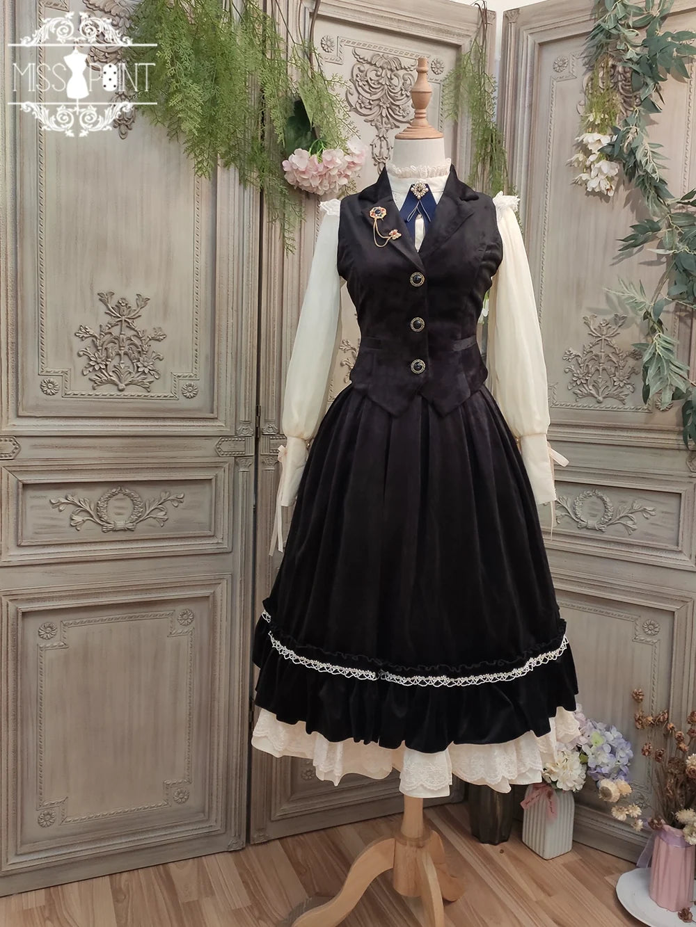 Miss Point - Rose Doll - Retro Lolita Vest Velvet Lolita Waistcoat (2XL L M S XL XS) 32516:392328