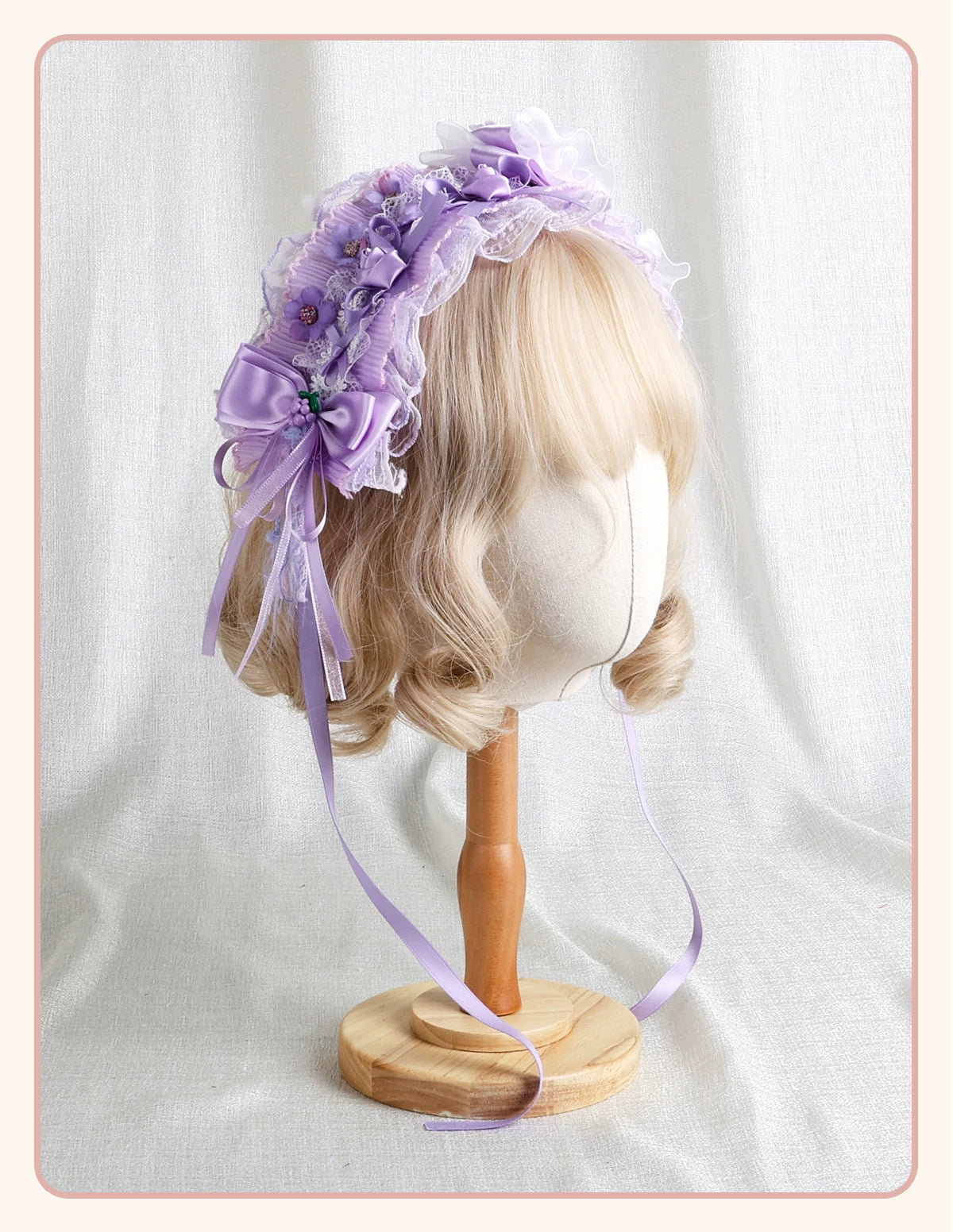 Stardust Rose - Taro Bridal - Purple Floral Headwear and Hand-Sleeve Options with Bows