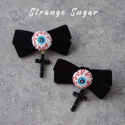Strange Sugar - Gothic Headdress - Hallowen Skull Bat Hairclip Headwear