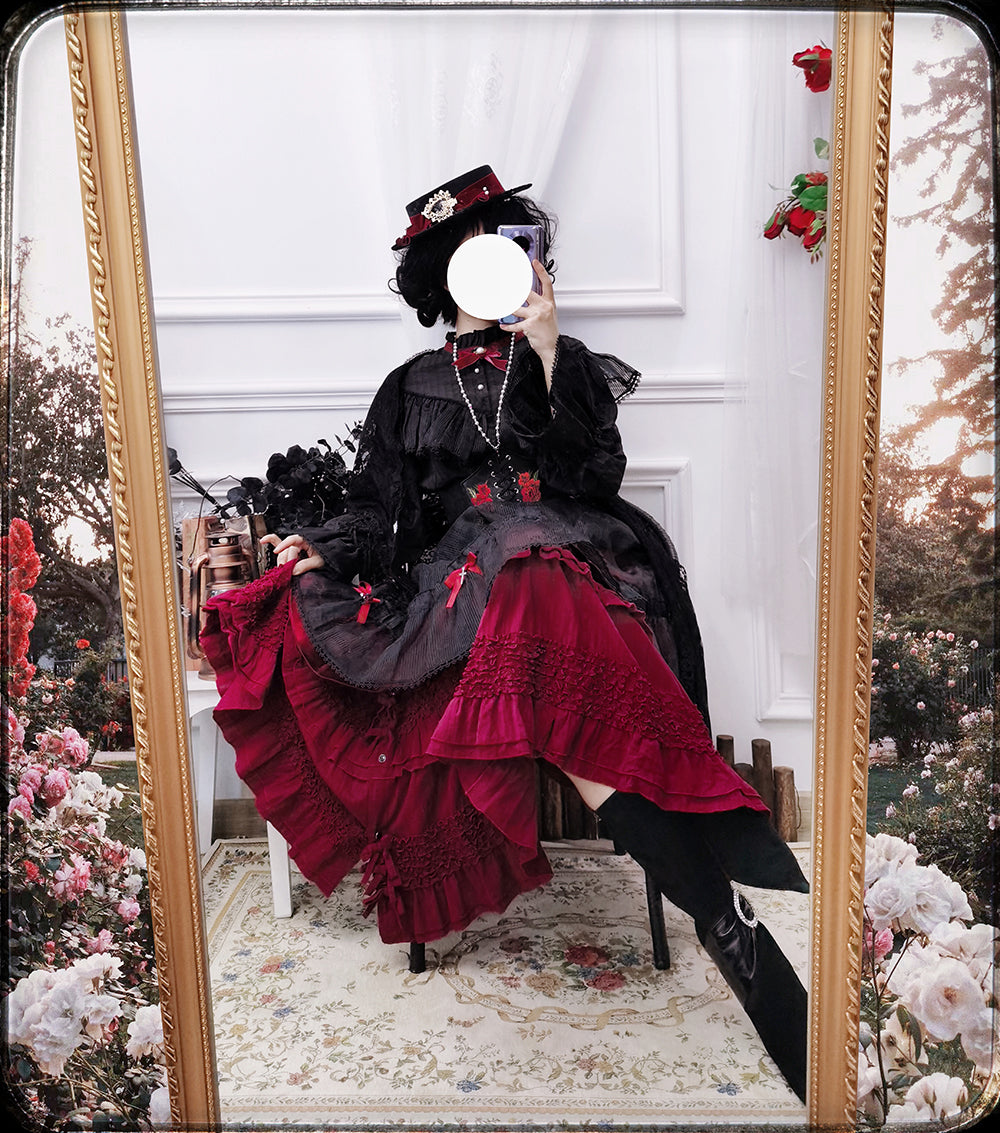 Princess Chronicles - Elegant Lolita Bow Flat Bonnet - Handmade Headwear