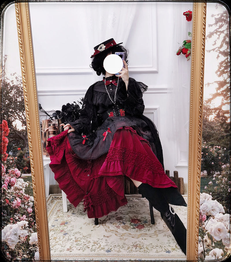 Princess Chronicles - Elegant Lolita Bow Flat Bonnet - Handmade Headwear
