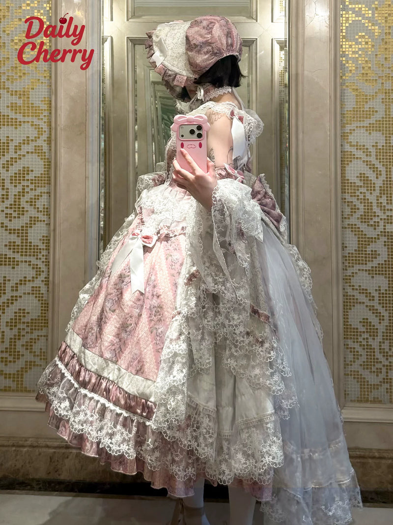 Daily Cherry Falling Stars bridal Lolita JSK - bodice detail