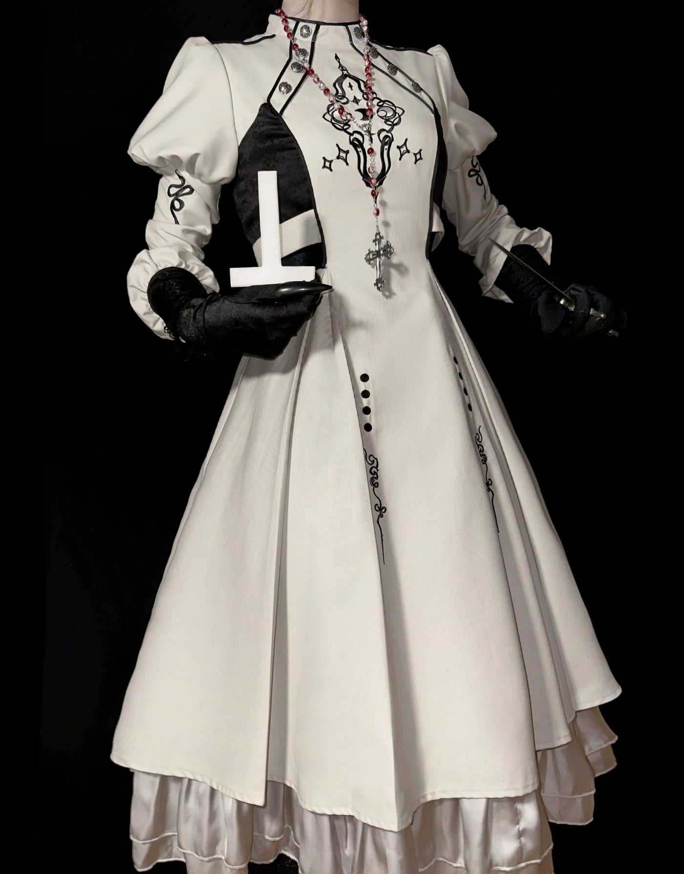 Letters from Unknown Star - Full Moon Charm - Gothic Lolita OP Dress Dark Themed Dress Short Style