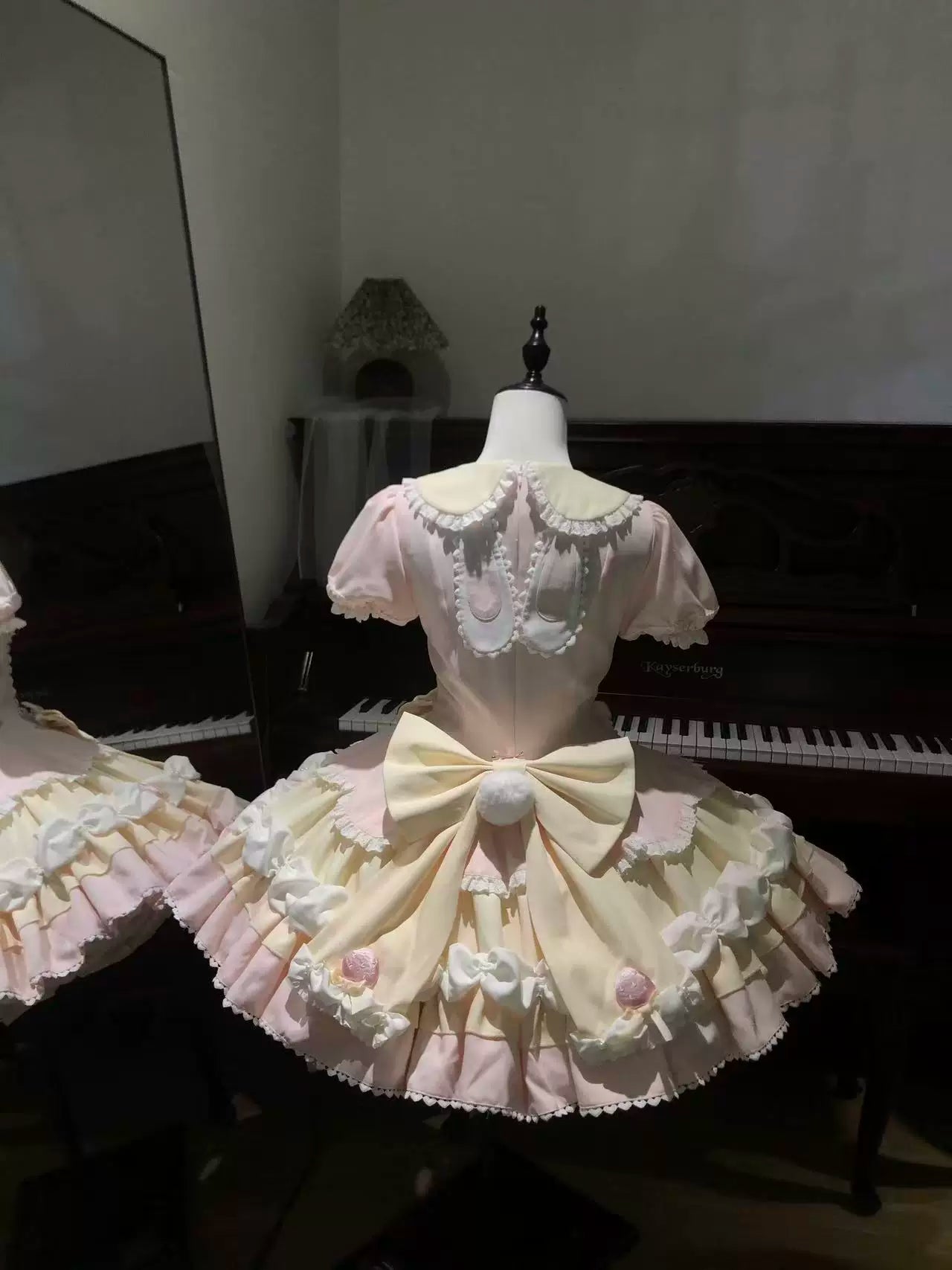 Xian Diandian - Berry Milk - OP or JSK Dress with Layered Ruffles and Bows