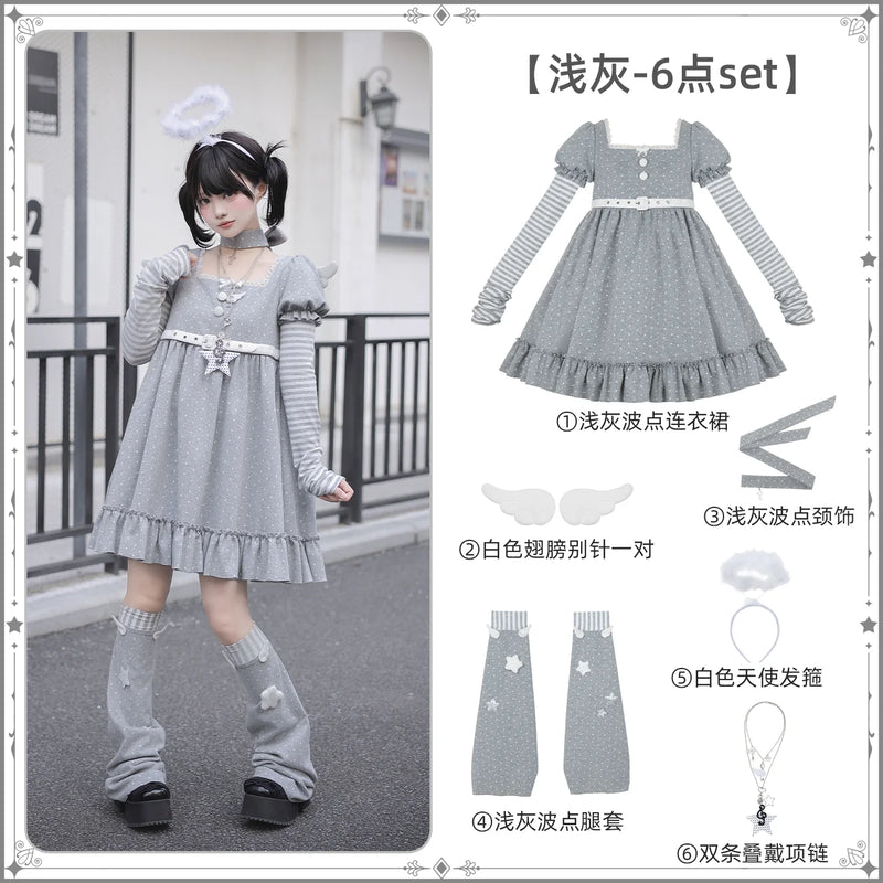 With PUJI - YUME - Sweet Lolita OP Dress, Print detail view 7