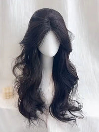 Kunkun Fish - Lace Curl - 60 cm wavy hairpiece - [Brown-black] 60 cm