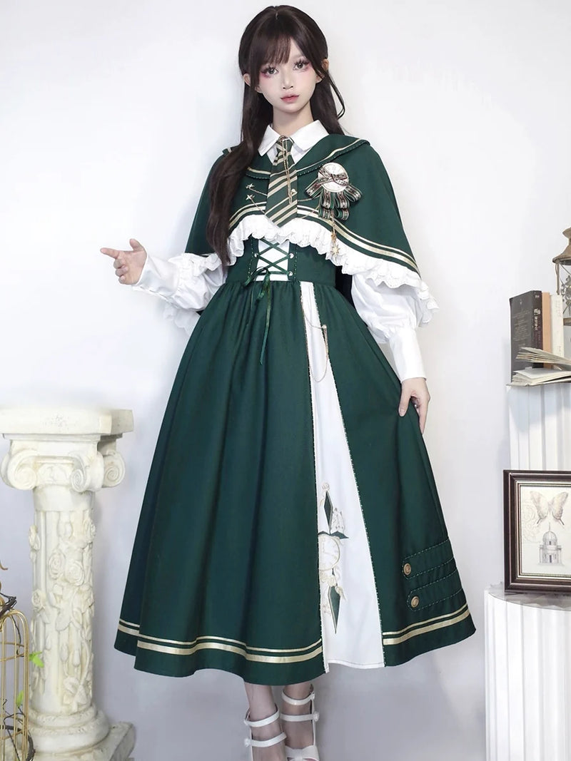 Letters from Unknown Star - Time Traveler - Winter Lolita Strap Skirt Long Sleeve Shirt