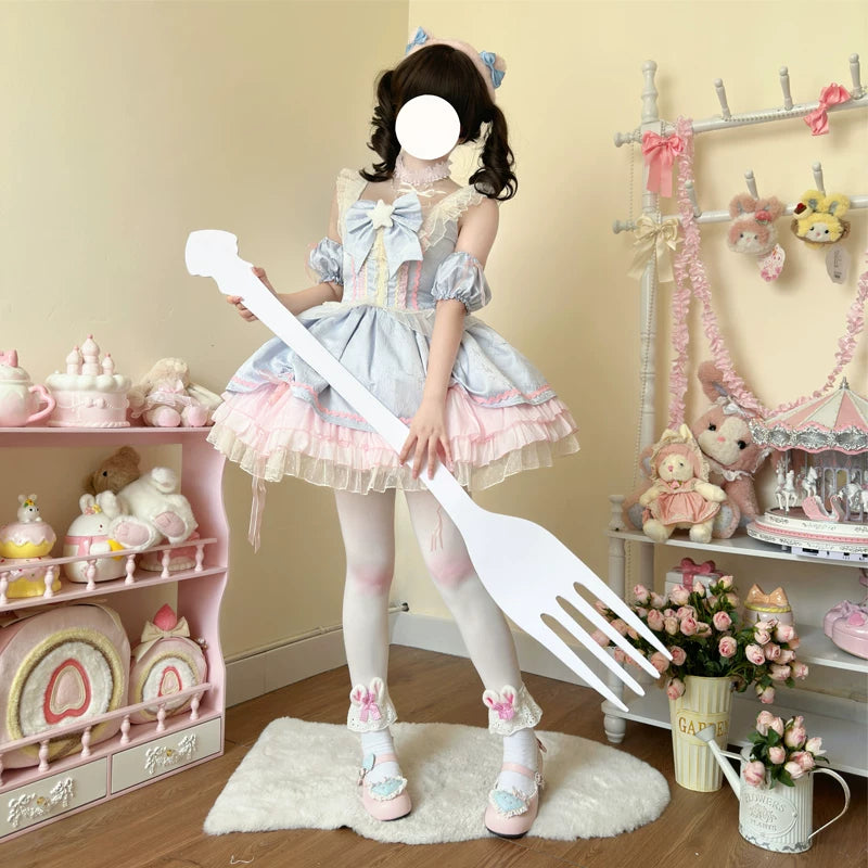 Lady Han Star Wish cute JSK dress from Lolita Fetch featuring a whimsical star pattern and elegant design.