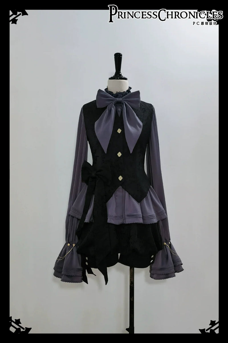Princess Chronicles - Hunting Rabbit 2.0 - Ouji Lolita Retro Cool Purple Shirt & Shorts Set