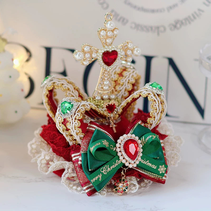 Christmas Light-Up Lolita Headwear & Accessory Options — Christmas Crown Mini Hat