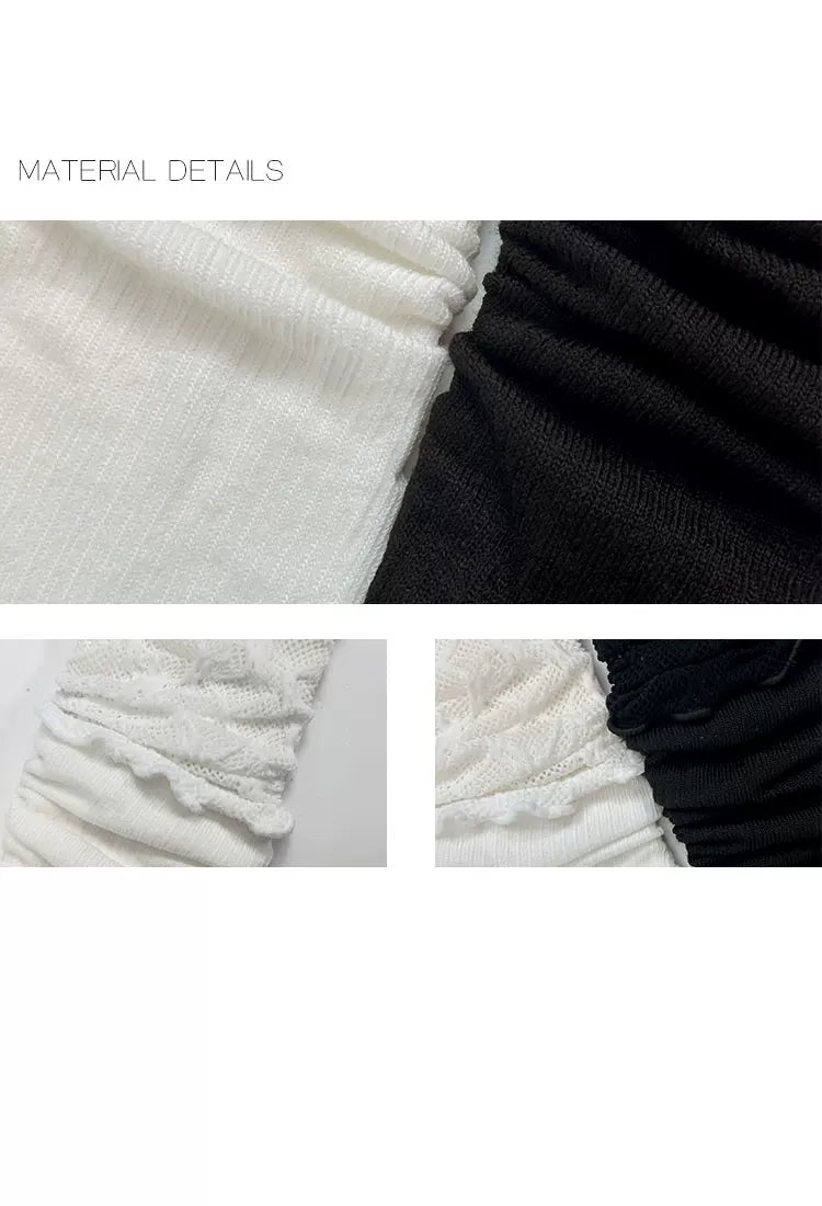 White Socks - Ballet Lace Mesh - Mid-Calf Socks with Lace Mesh Panels