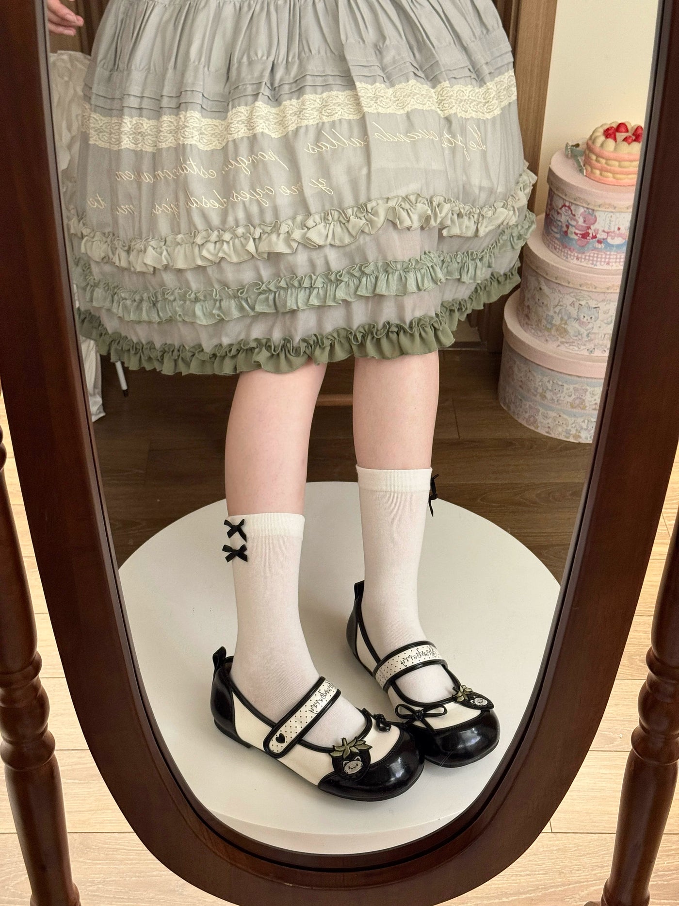Fantasy Doll - Sweet Bow - Cotton Mid-Calf Socks with Side Bows