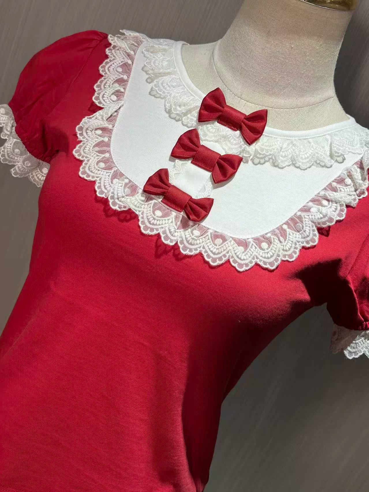 Krad Lanrete - Citanul Daisy - Cotton Puff-Sleeve Layering T-Shirt