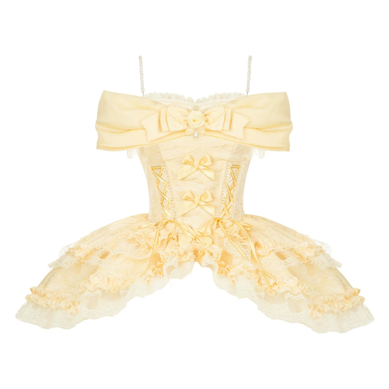 With PUJI - Cissy's Pilgrimage - Lolita Outfit Set, Boned Bodice Detail detail view 11