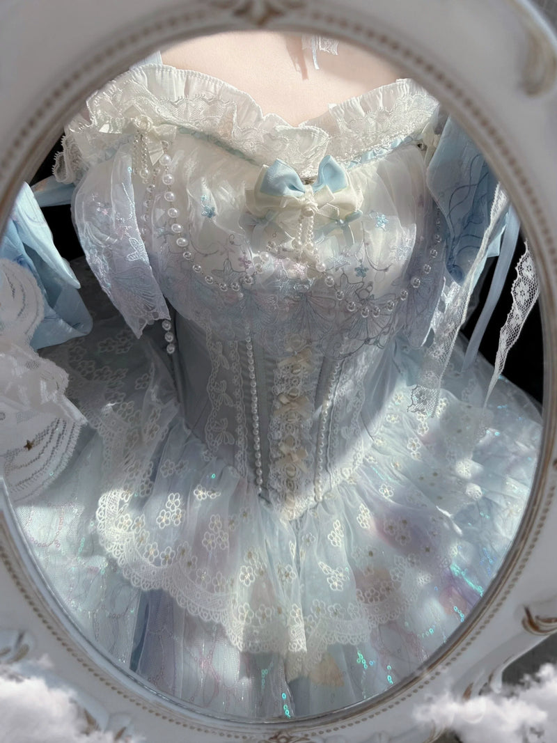 Qianmu - MermaidTears - Wedding Lolita JSK Dress, Ocean Theme
