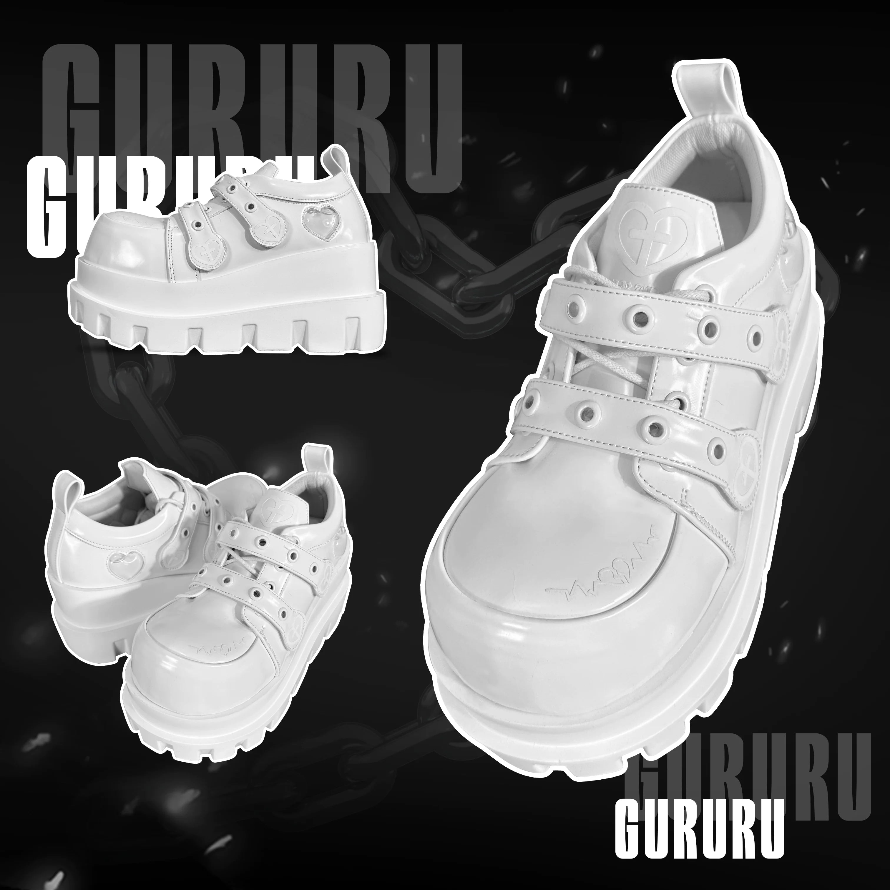 telepathy GURURU original punk water injection love cross macaron subculture platform shoes