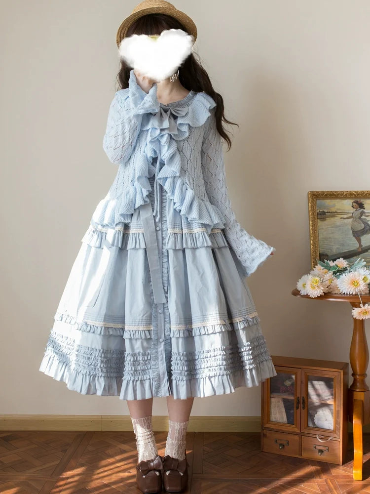 MIST - Sunset Bouquet - Lolita cardigan with diamond openwork knitting - product detail 6