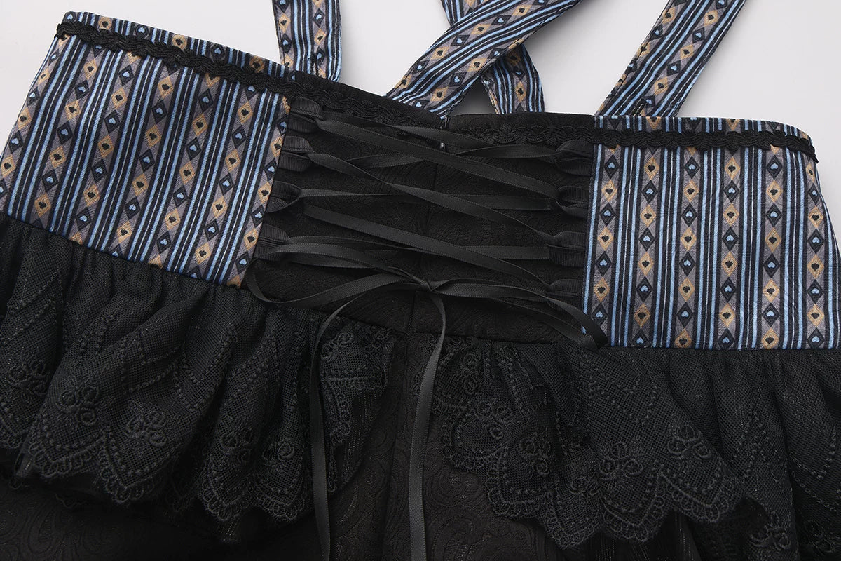 Immortal Thorn - Immortal Bunny's Invitation - High-Waist Ouji Lolita Lantern Shorts, Detachable Straps