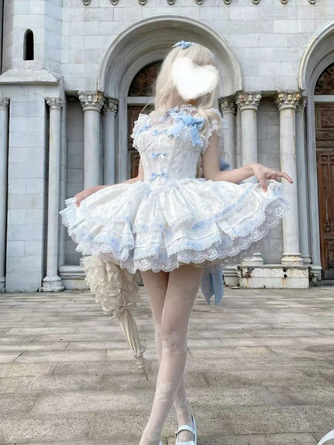 Creamy - Blue Rose Ballet - Blue Rose JSK Set with Layered Lace Skirt