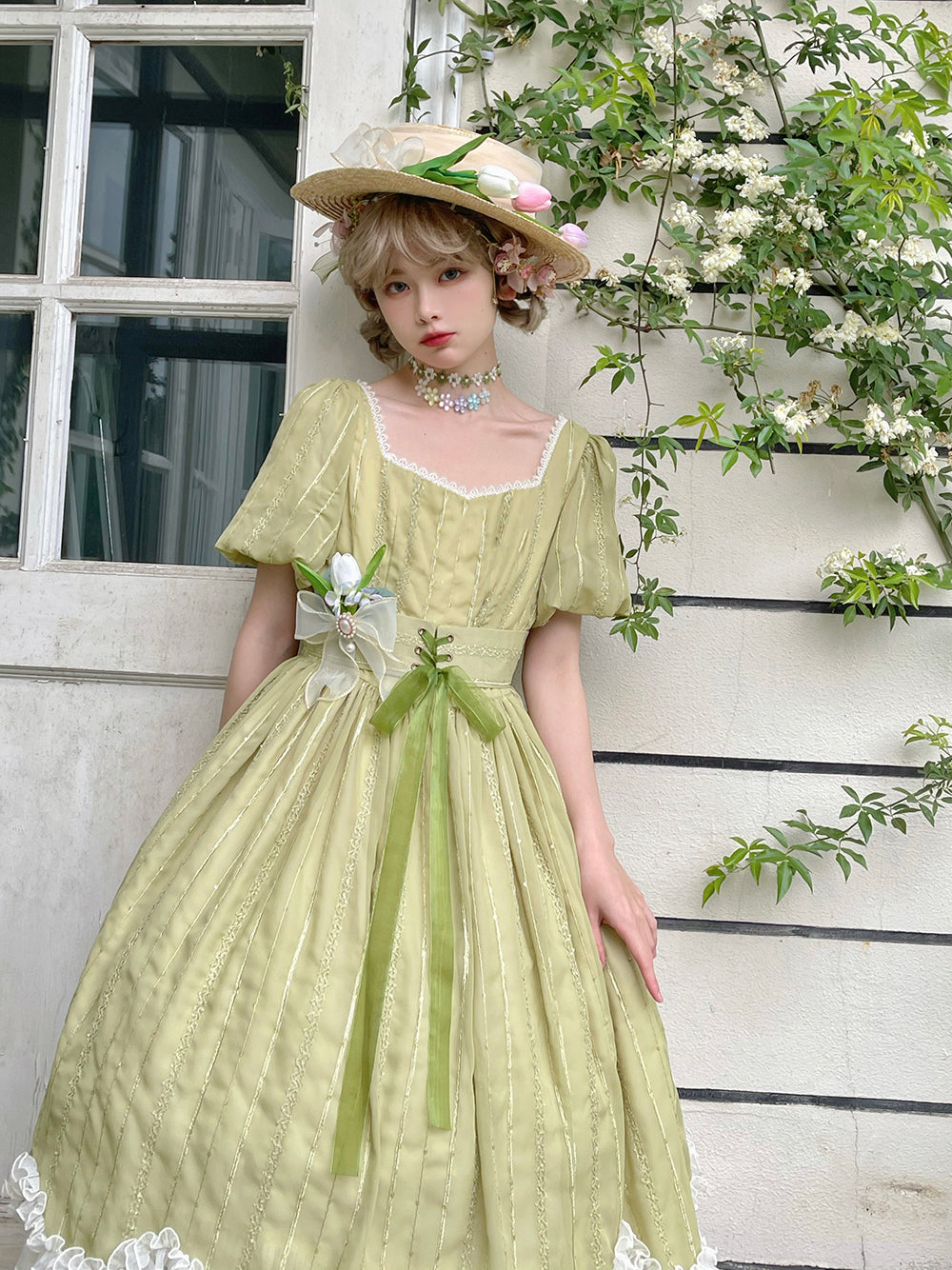Miss Point - Tulip - Classic Lolita OP Dress Short Sleeve Dress Multicolors (2XL L M S XL XS) 19622:405358